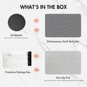 Tapis de bain personnalisé écologique à motif végétal en terre de diatomée, antidérapant, super absorbant, séchage rapide pour salle de bain - Product Image 4