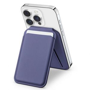 2026 New Arrival Leather Magnetic Card <b>Holder</b> with Stand Function Hot Sale PU Leather Magnetic <b>Wallet</b> for IPhone magsafe <b>Wallet</b> - Product Image 2
