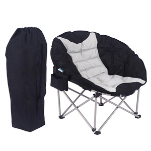 Cross-border Autumn Winter Warm <b>Padded</b> Moon <b>Chair</b> Outdoor Leisure Camping Portable Single Sofa <b>Folding</b> <b>Chair</b> Mail Packing - Product Image 3