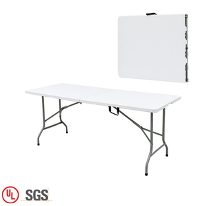 Venta al por mayor precio barato 6 pies mesa plegable al aire libre boda fiesta Hotel banquete comedor blanco mesa plegable de plástico - Product Image 4