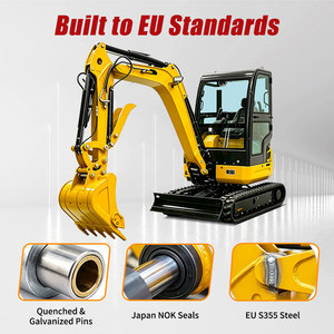 Mini-excavatrice robuste de 3,5 tonnes pour l'UE, moteur CE 5 EPA, petite pelle avec bras renforcé pour la construction de sous-sols - Product Image 3