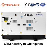 Groupe électrogène silencieux Guangzhou avec moteur Perkins authentique 250 kVA, 200 kW, 250 kW, 300 kW, 400 kW, 500 kW, avec COC pour le Kenya/l'Ouganda