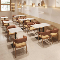 Canapé en cuir brun en bois, canapé moderne de luxe pour café, mobilier de restaurant, tables et chaises pour café
