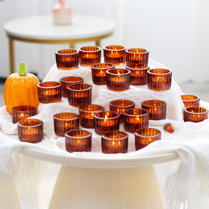 Vente <span class=keywords><strong>en</strong></span> gros de 24 petits bougeoirs votifs <span class=keywords><strong>en</strong></span> <span class=keywords><strong>verre</strong></span> nordique vintage pour pot de décoration de Noël - Product Image 1