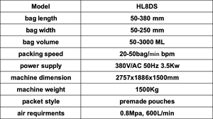 Máquina Empacadora Automática de Alta Precisión para Detergente Líquido de Grado Alimenticio, Hl8Ds 50-3000Ml, 50 Bolsas/Min, Envasado y Sellado de Bolsas - Product Image 2