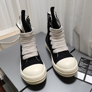Baskets montantes de luxe en toile respirante, style décontracté, avec fermeture éclair, pour couple, chaussures de marche européennes et américaines - Product Image 3