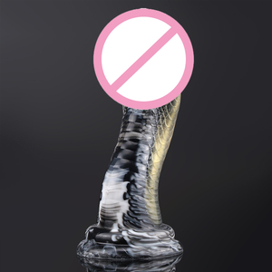 Dildo Manual de Silicona en Forma de <span class=keywords><strong>Cobra</strong></span> para Masturbación Femenina, Súper Grande, Curvo, Suave, con Ventosa, Impermeable - Product Image 2
