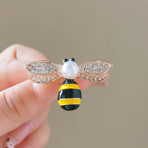 かわいい蜂のブローチピン<span class=keywords><strong>2026</strong></span>ファッションジュエリーラインストーン昆虫ブローチ女性のバッジラペルピン卸売 - Product Image 2