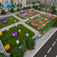 Solution tout-en-un pour parc gonflable personnalisé - Grand parc d'attractions extérieur, aire de jeux, parcours d'obstacles