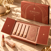 Étui cosmétique haut de gamme en carton rigide gaufré pour coffrets de maquillage de boutique