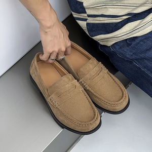 Mocasines Retro de Punta Redonda para Hombre, Primavera-Verano, de Una Pieza, Sin Cordones, de Cuero, Suela Blanda, Modernos - Product Image 2