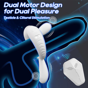 <span class=keywords><strong>Anneau</strong></span> <span class=keywords><strong>vibrant</strong></span> intelligent en silicone étanche avec double moteur professionnel, 9 modes de vibration, chargement magnétique et contrôle via application mobile - Product Image 1