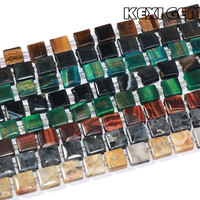 Vente en gros de perles de pierre naturelle cubique cornaline jade cristal améthyste pierres précieuses carrées plates entretoises en vrac pour la fabrication de bijoux à bricoler soi-même