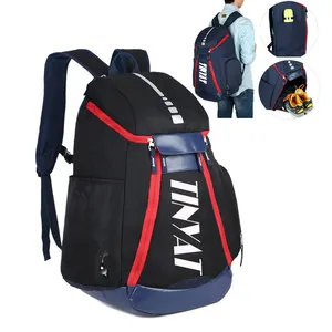 Mochila de logotipo personalizada casual de luxo, sacola esportiva elegante de nylon à prova d'água com cordão para viagem, academia