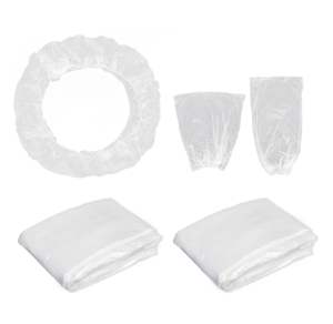 5 housses de siège de voiture jetables en PE, imperméables, avec protection pour volant et levier de vitesse, ajustement universel pour garage et service - Product Image 1