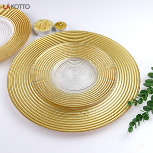 Placa transparente de cristal, placa redonda de carga dorada para decoración de boda, novedad - Product Image 6