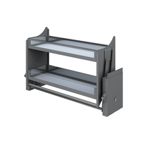 ARTSTEEL Organizador de Armário de Cozinha Moderno com Cesto Elevatório de 2 Níveis, Prateleira para Temperos com Painel de Vidro e Sistema de Elevação para Baixo