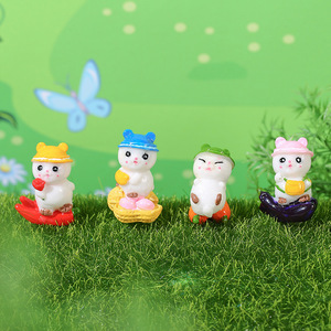 Figurines de lapin mignonnes en résine, décoration miniature pour jardin, bureau, maison, ornement de bureau, forme animale, artisanat, décoration artistique - Product Image 2