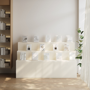 多功能手风琴纸墙隔断-用于家庭/办公室/商店展览的轻质圆形岛屿储物隔断 - Product Image 5