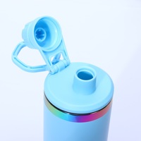 Bouteille d'eau isotherme en acier inoxydable de 20 oz avec bouchon sport, finition arc-en-ciel, bouteille vierge pour gravure laser