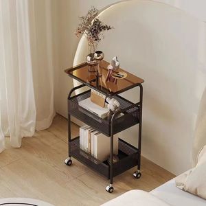 Carrito de almacenamiento utilitario de <span class=keywords><strong>3</strong></span> niveles de Metal personalizado al por mayor, organizador de mesa auxiliar, carrito de almacenamiento, escritorio rodante con ruedas de bloqueo - Product Image 3