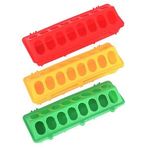鸡喂食器翻盖式家禽喂食器，带16孔翻盖式鸟小型家禽喂食器30厘米长 - Product Image 1