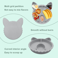 Usine en gros sans Bpa enfant en bas âge divisé vaisselle mignon alpaga en forme de plats à manger Silicone bébé assiette d'alimentation