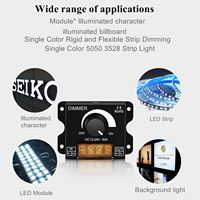 Variateur LED 12V 24V pour bande LED 12V-24V 30A, régulateur de lumière LED, contrôleur réglable pour bande LED SMD 2835 5050