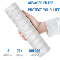 Cartouche filtrante à fil enroulé de 10 pouces pour purificateur d'eau, 5 micromètres, coton PP, sédiments, récipient sous pression, noyau PP/SS, 500 L/heure