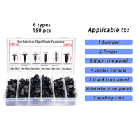 Assortiment de 146 clips de fixation universels en plastique avec outil de retrait pour la réparation des pare-chocs, des carrosseries et des protections anti-éclaboussures automobiles