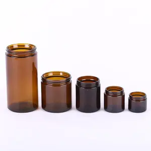 In Bulk Large Candle Vessels Reusable Empty 2 oz 4 oz 8 oz 16 oz 500 ml Amber Glass Jar with Lids