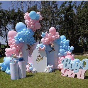 Hot <span class=keywords><strong>Boy</strong></span> ou Girl Gender Reveal <span class=keywords><strong>Baby</strong></span> Birthday Theme Party Decoração Background Arch 158 Pieces Azul e Rosa Party Balloon <span class=keywords><strong>Set</strong></span> - Product Image 2