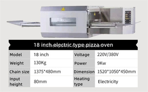 Gran tamaño al aire libre 16 gas eléctrico precio al por mayor 2024 cocina comercial inducción banda rápida horno de pizza con transportador - Product Image 3