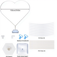 Arche de ballons en forme de cœur de 1,5 m, colonne flottante, support pour arche de mariage, décoration d'événements, décoration de fête, vente chaude