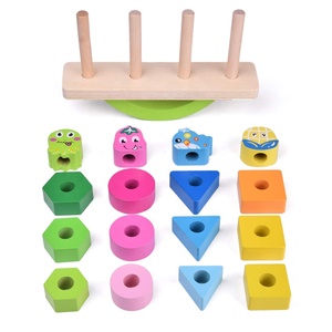 ของเล่นไม้สแต็คสำหรับเด็กก่อนวัยเรียน,รูปทรงเรขาคณิตเพื่อการศึกษาบล็อกตัวต่อแบบปรับสมดุลสำหรับเด็กวัยหัดเดิน - Product Image 2