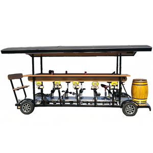 Vélo de fête électrique à pédales 8 places avec chariot de service, structure en acier, vitesse de 6 km/h, idéal pour la distribution de bière et de cocktails au bar - Product Image 5