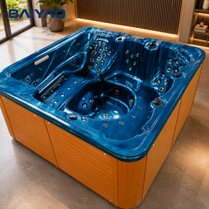 Baignoire de spa extérieure Whirlpool Yacuzzi, spas pour jardin Jakuzzi 6 personnes avec système Balboa - Product Image 1