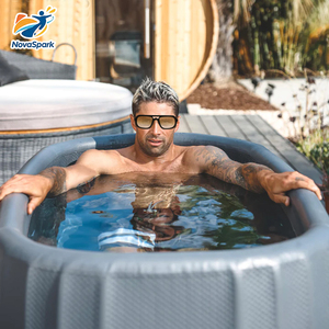Vasca da Bagno Gonfiabile Quadrata Premium in PVC Drop Stitch per Immersione in Acqua Fredda con Funzione Terapeutica Spa - Product Image 1
