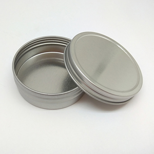 Fabriek Hoge Kwaliteit 2Oz Zilveren Schroefdeksel Ondiepe Ronde Tweedelige Metalen Blikken Doos Voor Verpakking - Product Image 2