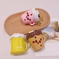 Porte-clés souple en forme de tasse de thé au lait de vache de dessin animé, mignon et amusant, anti-stress, pendentif, cadeau pour sac à dos, boîte mystère, vente en gros, jouet fidget de bureau