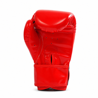 Gants de boxe en cuir PU souple rouge pour enfants, fermeture auto-agrippante, sangle de poignet réglable, pour entraînement et sparring, couleur personnalisable, OEM