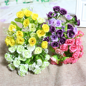 Hot bán 7 chi nhánh 21 Đầu nhân tạo Rose Flower Bouquet cho ngày Valentine và năm mới trang trí - Product Image 1