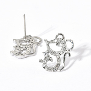 Pendientes de circonita con forma de ratón pequeño, elegantes y a la moda, estilo coreano, dulces y románticos para mujeres/niñas, venta directa de fábrica, <span class=keywords><strong>2020</strong></span> - Product Image 2