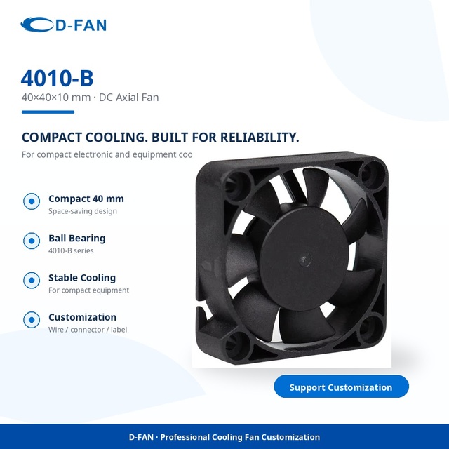 40x40x10mm High Speed Mini Waterproof Cooling Fan 6000rpm 12v 5V 40mm Brushless Dc Axial Fan for Office Equipment Use