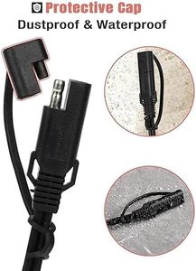 Connecteur de batterie neuf, 2 pieds, lot de 2, vers faisceau de bornes à anneau, 2 broches, pour rétrofit/mise à niveau - Product Image 4