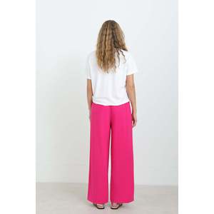 Puane Women's High Waist Wide Leg Fuchsia Trousers - Comfortable and Trendy Fashion <b>Pants</b> for Everyday Wear - Product Image 4