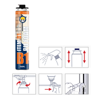 GORVIA ITEM-B1 750ml Mousse PU ignifuge, mousse expansive adhésive pour cadres de portes et fenêtres, espaces muraux et isolation thermique