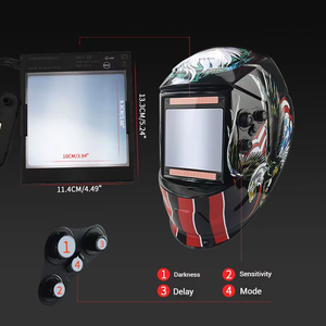 <span class=keywords><strong>Masque</strong></span> de soudage panoramique PP pour <span class=keywords><strong>4</strong></span> <span class=keywords><strong>capteurs</strong></span> d'arc, double alimentation solaire/batterie Li, technologie des couleurs véritables, DIN5-13 réglable, design aigle - Product Image 5
