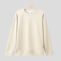 Pull épais en velours de coton hautement élastique, col rond, coupe ample, pour l'automne/hiver, avec doublure intérieure thermorégulatrice et isolante