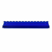 Support de Mahjong en acrylique de 20 pouces avec tige de poussée, support de Mahjong transparent bleu en forme d'éventail, accessoire de jeu de Mahjong portable et étanche